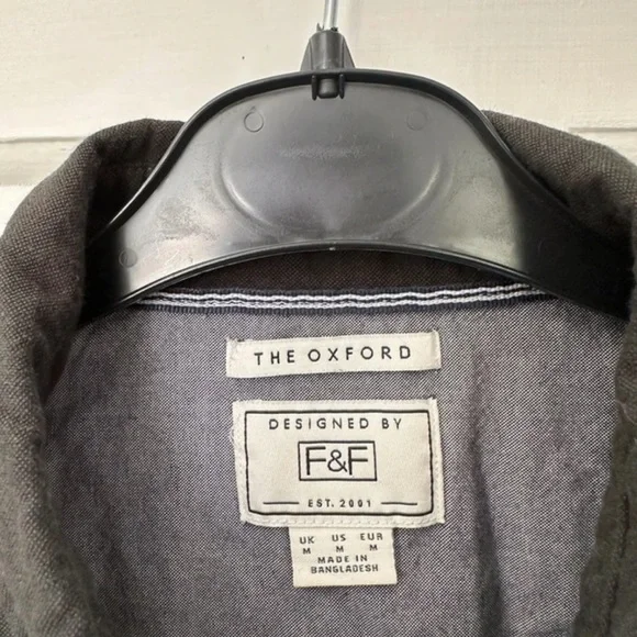 F&f Black shirt size M Oxford style - Picture 4 of 9